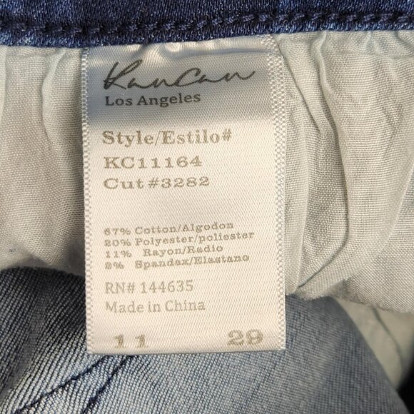 KanCan Jeans Womens 11 29 Blue Embroidered Bird Floral Raw Hem Stretch Denim - Picture 10 of 11